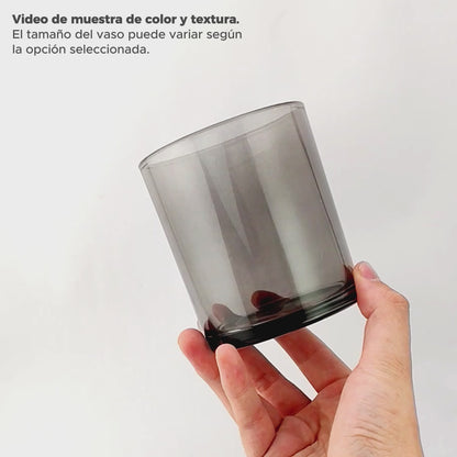 210ml - Mónaco Vaso de vidrio para velas - Frasco Gris Transparente