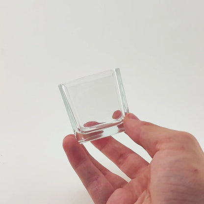 85ml - Glasgow Vaso cuadrado de vidrio para velas cubo - Frasco Cristal Transparente