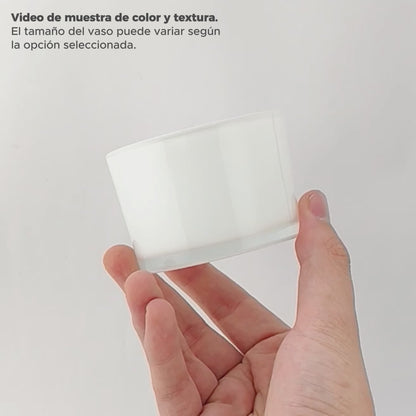 140ml - Mónaco Vaso de vidrio para velas - Frasco Blanco Brillante