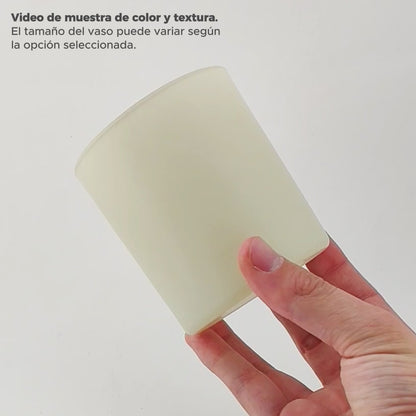 300ml - Mónaco Vaso de vidrio para velas - Frasco Beige Crema Mate