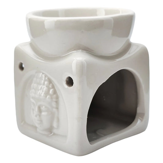 Quemador de Cera - Fundidor Cerámica - Wax Melt Burner - Blanco Marmol - Candle Craft