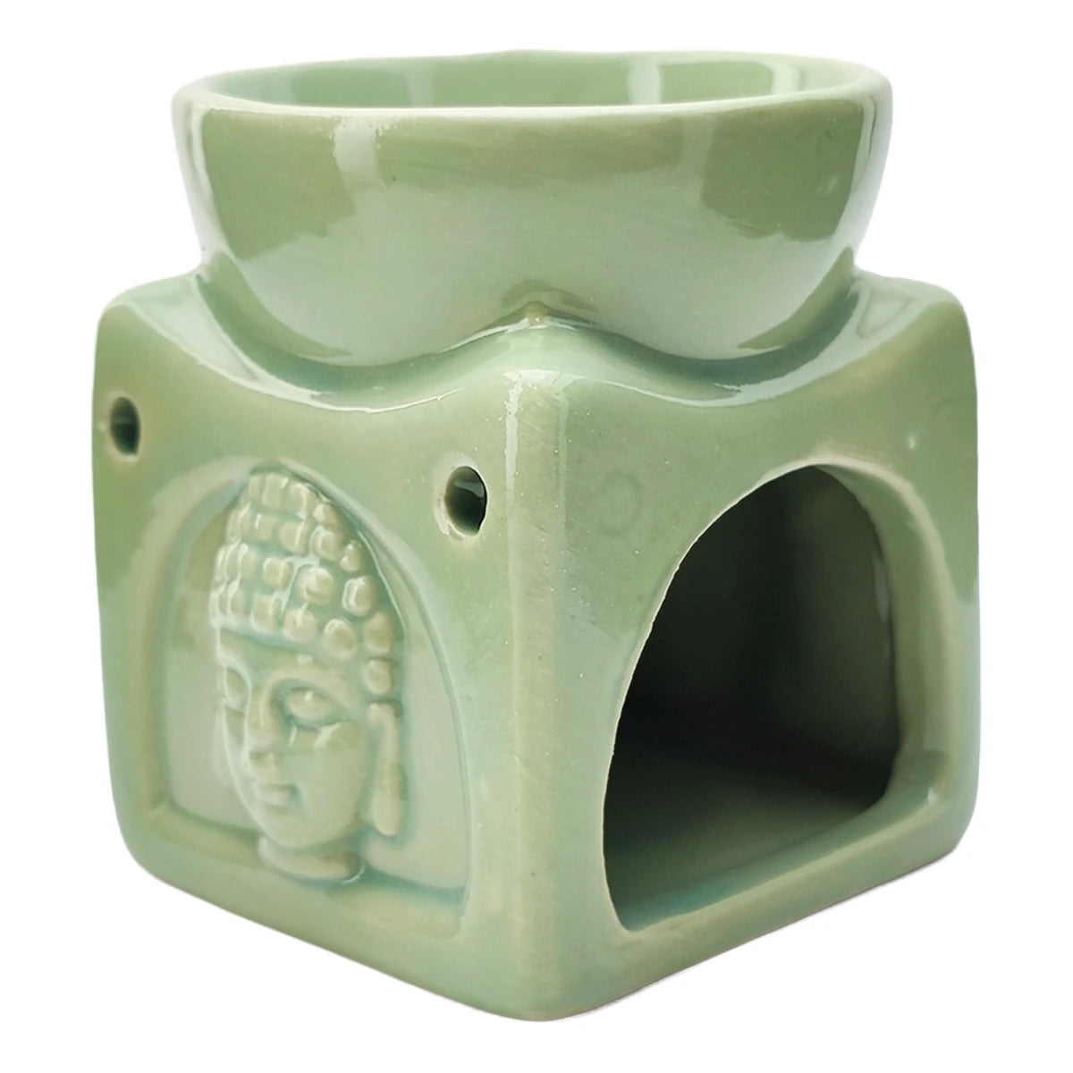 Quemador de Cera - Fundidor Cerámica - Wax Melt Burner - Verde Menta - Candle Craft