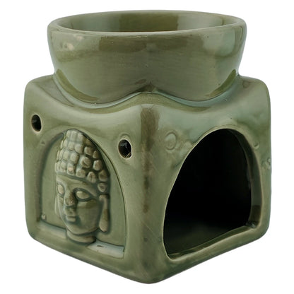 Quemador de Cera - Fundidor Cerámica - Wax Melt Burner - Verde Olivo - Candle Craft