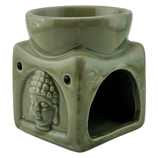 Quemador de Cera - Fundidor Cerámica - Wax Melt Burner - Verde Olivo - Candle Craft