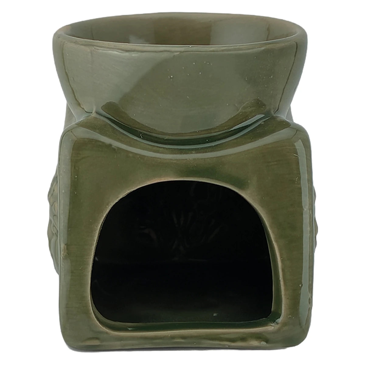 Quemador de Cera - Fundidor Cerámica - Wax Melt Burner - Verde Olivo - Candle Craft