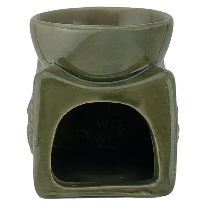 Quemador de Cera - Fundidor Cerámica - Wax Melt Burner - Verde Olivo - Candle Craft