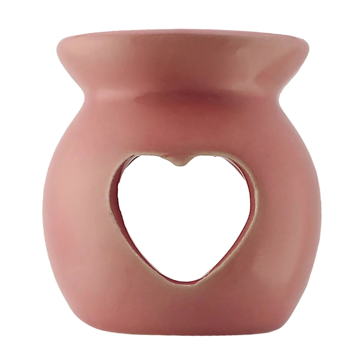 Quemador de Cera Redondo - Fundidor de Cerámica para Wax Melts - Rosa Pastel - Diseño Corazón - Candle Craft