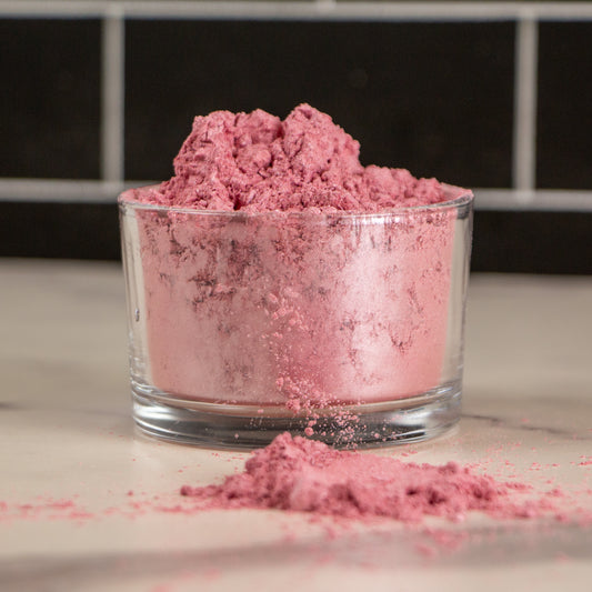 Mica Mineral Rosa para Velas Artesanales – Pigmento en Polvo con Acabado Metálico Brillante