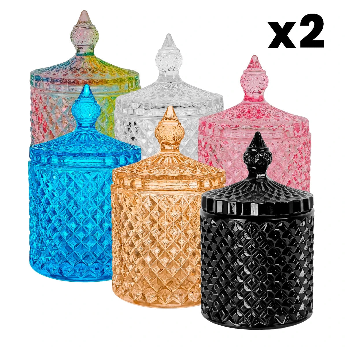 Set: 12 Piezas (2x 6 Colores) - 300ml - París Vaso de Lujo de Vidrio para Velas - Candle Craft