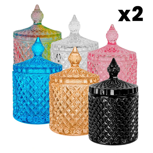 Set: 12 Piezas (2x 6 Colores) - 300ml - París Vaso de Lujo de Vidrio para Velas - Candle Craft