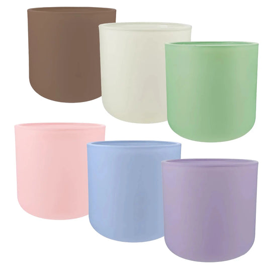 Set: 6 Colores Pastel de Valencia 520ml Vaso de Vidrio para Velas con Base Redondo - Candle Craft