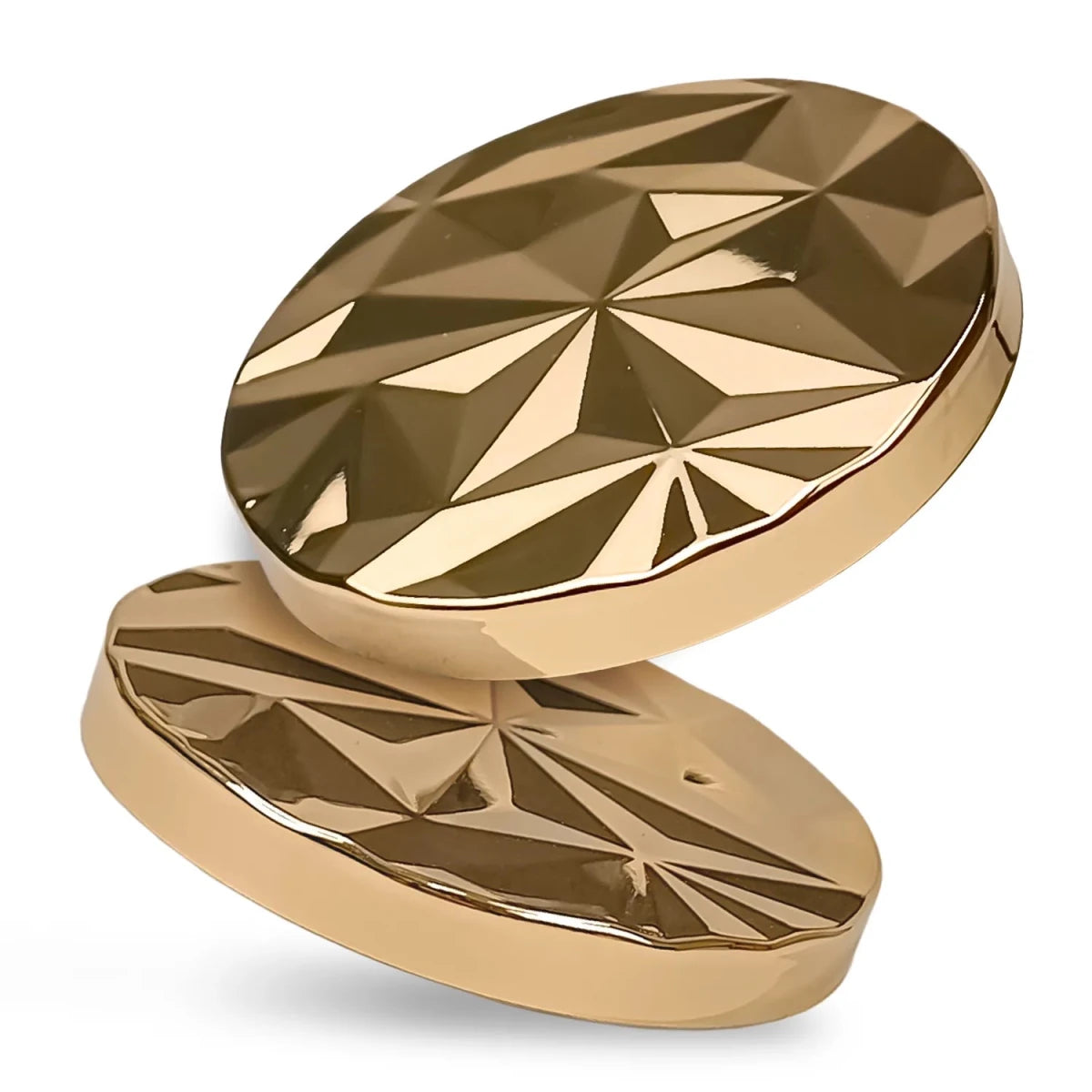 Tapa de Aluminio M para vasos de velas - Diseño Diamantado - Tapa para Vela Color Dorado Metálico - Candle Craft