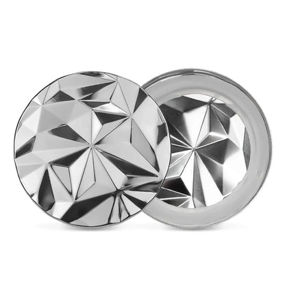 Tapa de Aluminio M para vasos de velas - Diseño Diamantado - Tapa para Vela Color Plata Metálico - Candle Craft