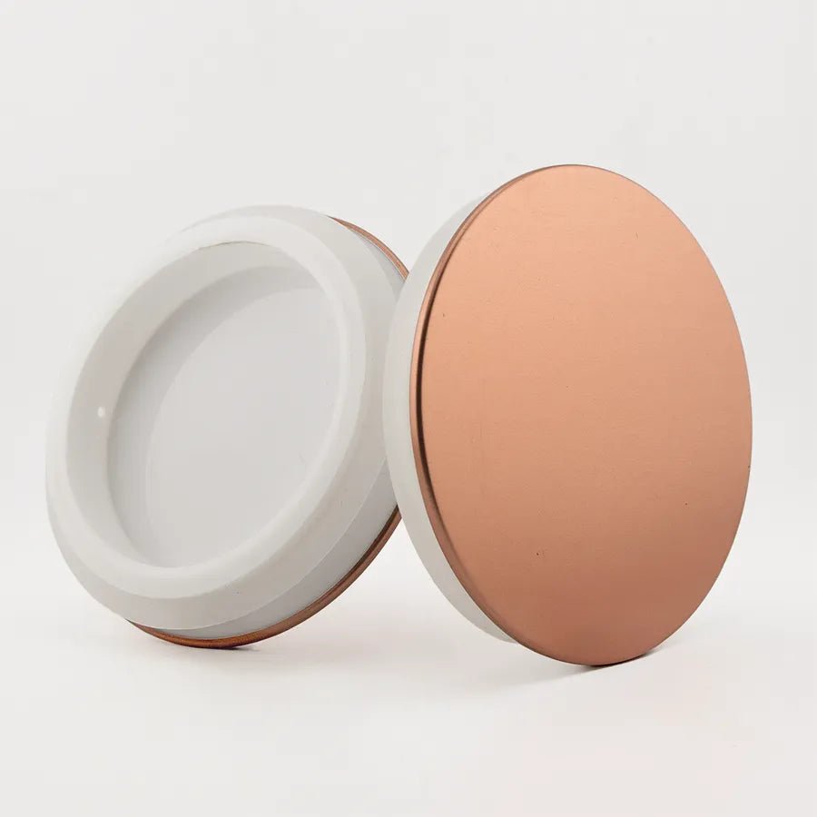 Tapa de Aluminio XL Delgada para Vasos de Velas – Tapa para Vasos de Velas - Oro Rosado - Candle Craft