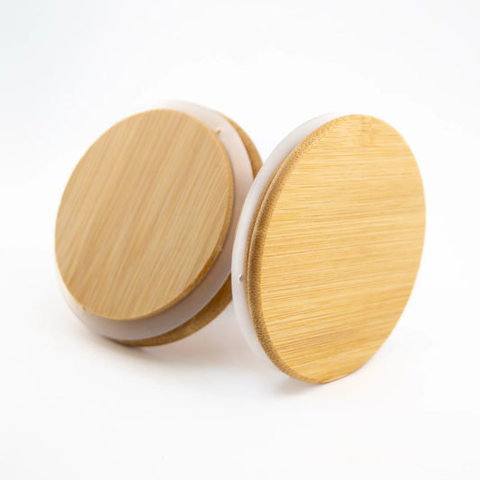 Tapa de Bambú XL con Anillo de Silicón para Vasos de Velas - Natural - Candle Craft