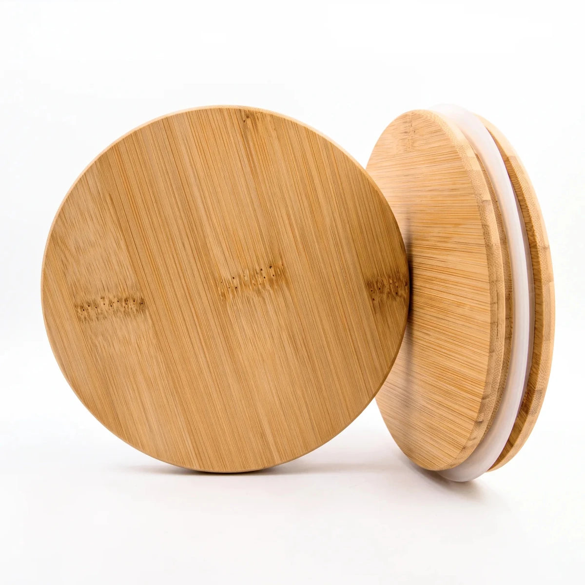 Tapa de Bambú XXL con Anillo de Silicón para Vasos de Velas - Natural - Candle Craft