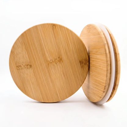 Tapa de Bambú XXL con Anillo de Silicón para Vasos de Velas - Natural - Candle Craft