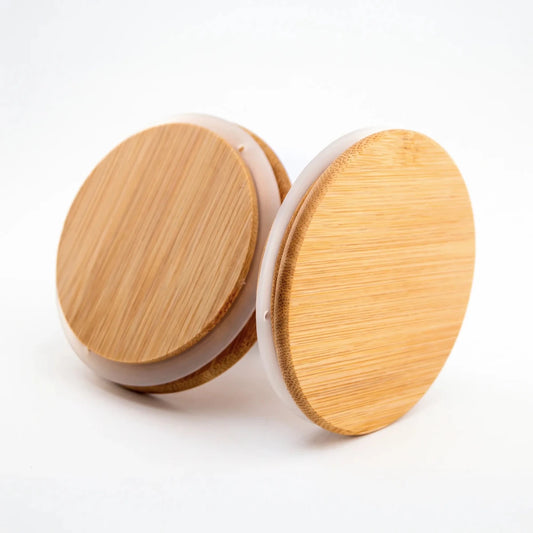 Tapa de Bambú XXS con Anillo de Silicón para Vasos de Velas - Natural - Candle Craft