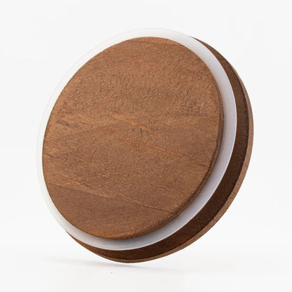 Tapa de Madera Pino Horneado XL con Anillo de Silicón para Vasos de Velas - Natural - Candle Craft