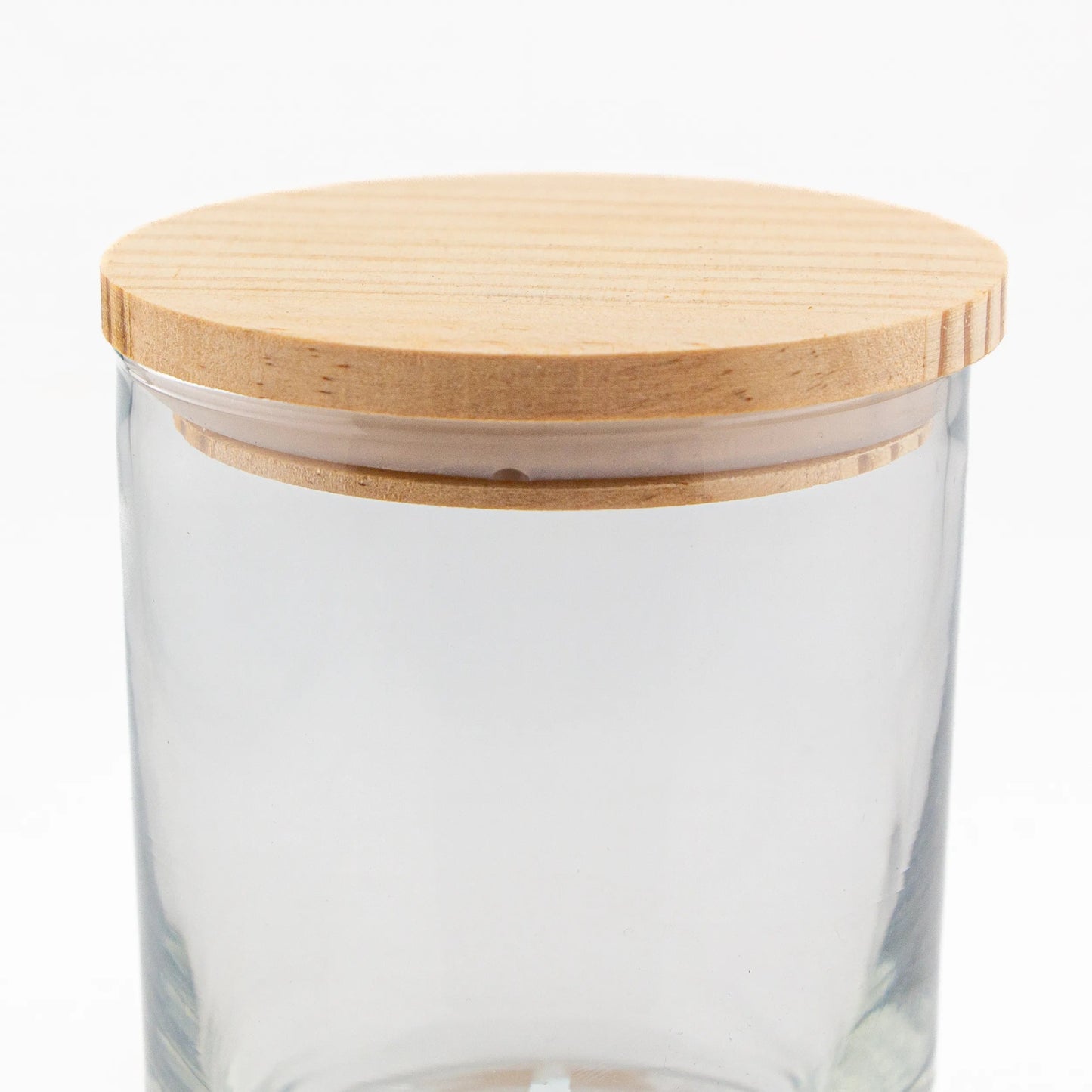 Tapa de Madera Pino Natural XL - Con Anillo de Silicón para Vasos de Velas - Candle Craft