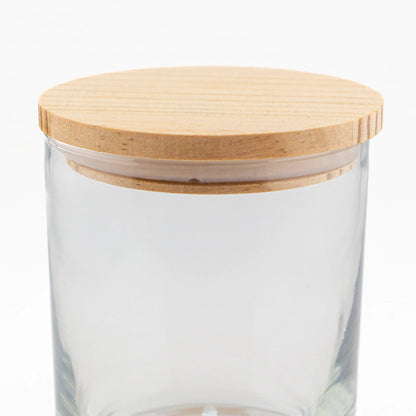 Tapa de Madera Pino Natural XL - Con Anillo de Silicón para Vasos de Velas - Candle Craft