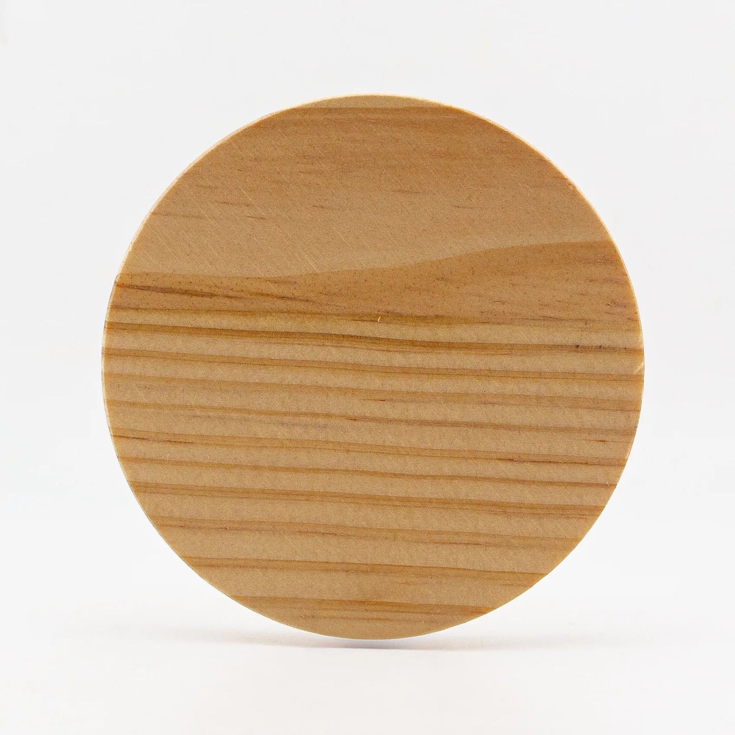 Tapa de Madera Pino Natural XL - Con Anillo de Silicón para Vasos de Velas - Candle Craft