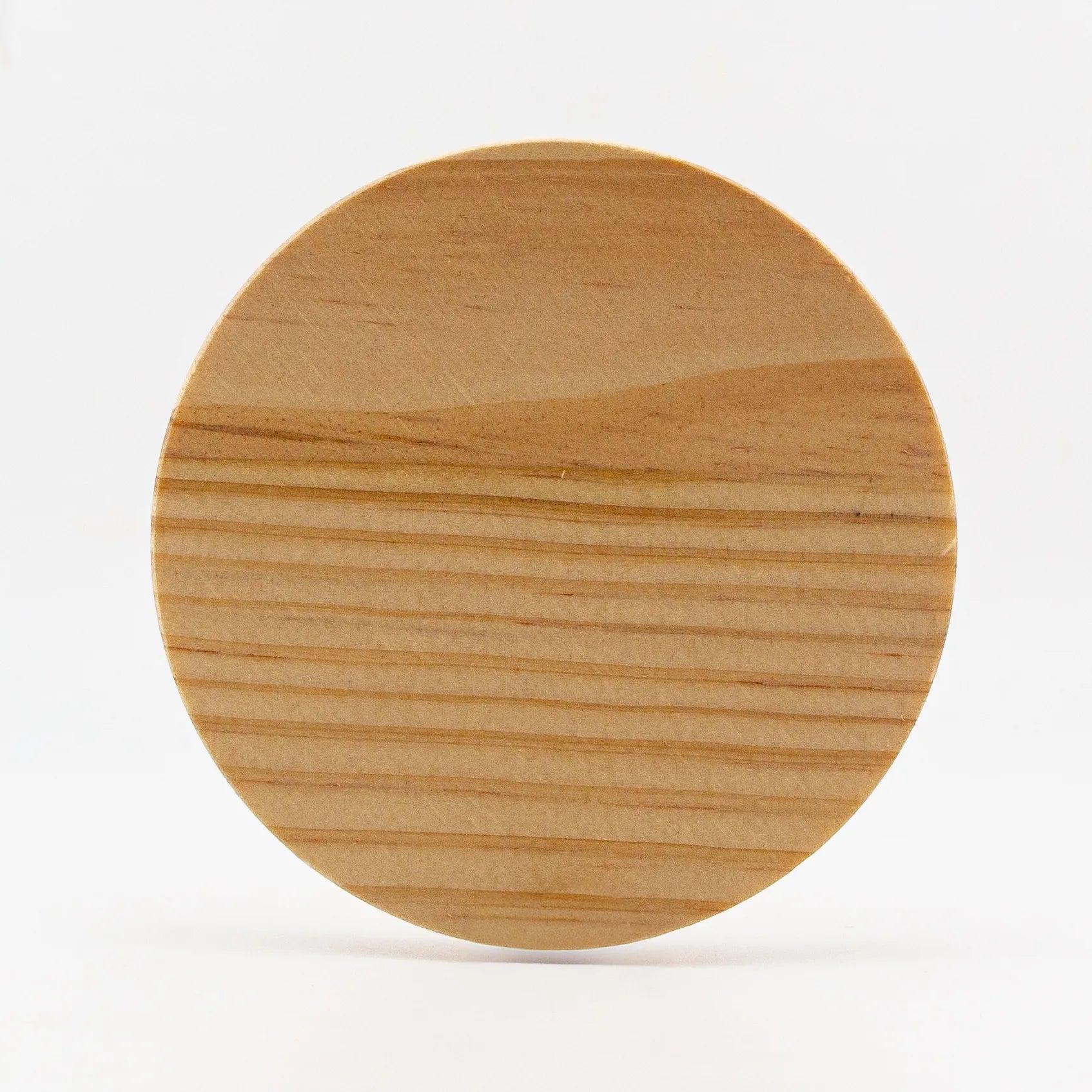 Tapa de Madera Pino Natural XL - Con Anillo de Silicón para Vasos de Velas - Candle Craft