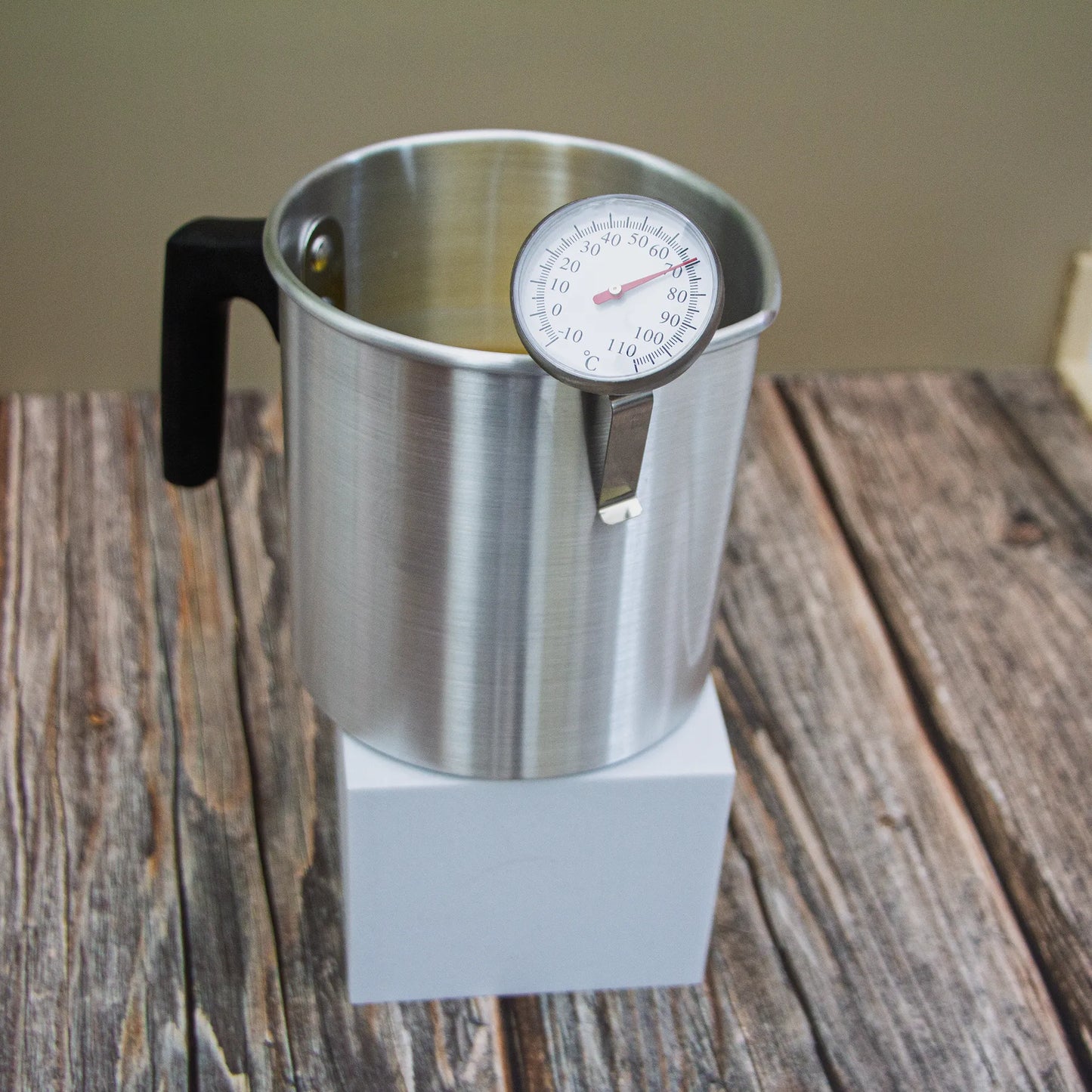 Termómetro para derretir cera y hacer velas - Metálico altura ajustable con clip hasta 110 °C