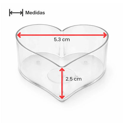 Vaso de Plástico para Velas de Té – Vasos para Velas Artesanales Forma Corazón - Candle Craft