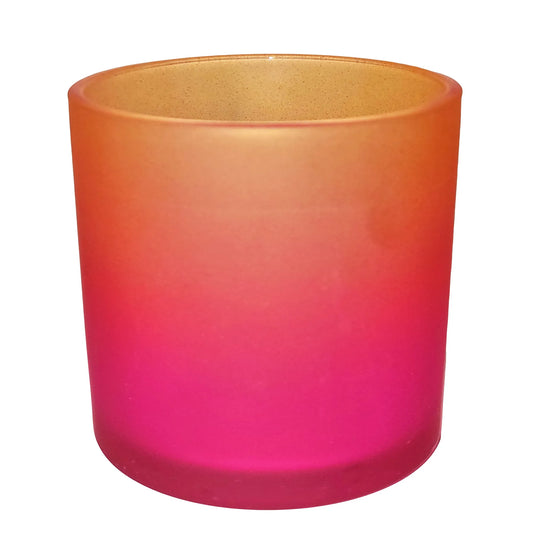 560ml - Mónaco Vaso de vidrio para velas - 2 colores: Naranja y Fucsia Satinado