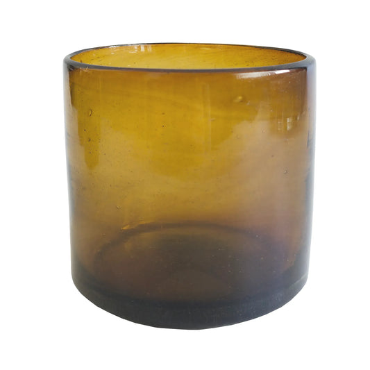 500ml - Florencia Vaso de vidrio soplado artesanal - Ámbar - Hecho a mano