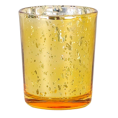 Votivos Portavelas Vaso de vidrio para velas - Dorado con Salpicaduras - Candle Craft