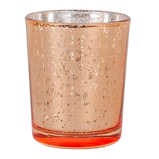 Votivos Portavelas Vaso de vidrio para velas - Oro Rosado con Salpicaduras - Candle Craft