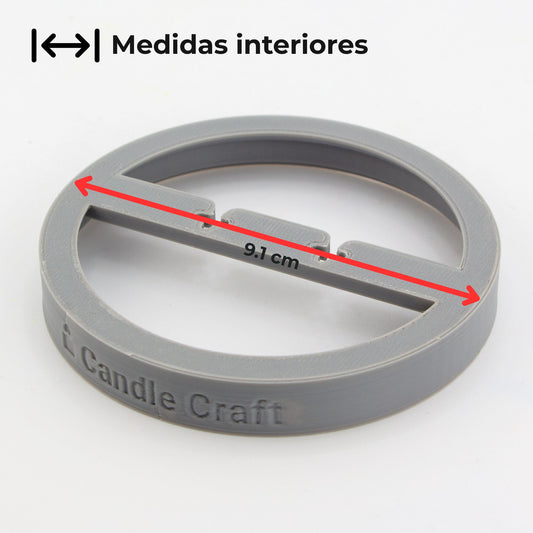 Herramienta para Centrado de Pabilos para Dos Mechas - Soporte de Mechas  (Wick Holder) - Gris- Tamaño: L para 2 Pabilos